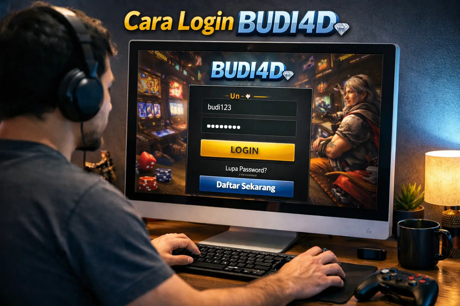 Ilustrasi Cara Login BUDI4D melalui situs resmi